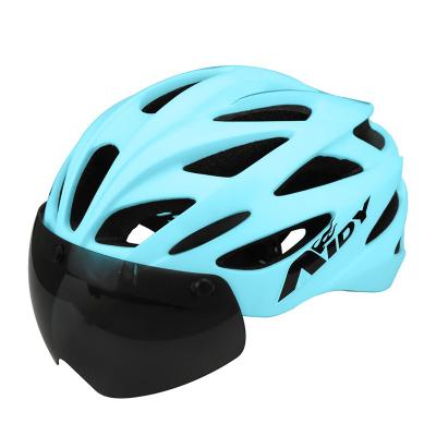 China Strong Ultralight Mountain Bike Helmet Mountain Bike Helmet Adult Road Bike Racing Helmet With Goggles for sale