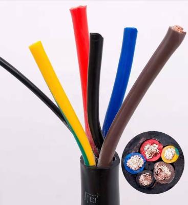 China Underground Five Core PVC Extruded Sheath Cable RVV5*0.3 0.5 Core Multicore Power Cord 0.75 1.0 1.5 2.5 4mm Oxygen Free Copper Wire for sale