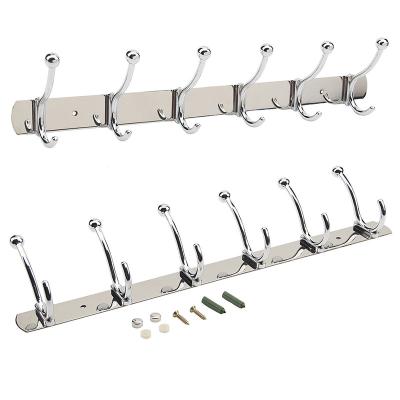 China Sustainable Household Coat Rack Stainless Steel Coat Hooks Hanger Rack Wall Mounted Towel Rack for sale