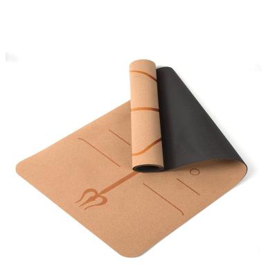 China Eco-Friendly Yoga Mat Eco Friendly Non-Slip Pilates Cork Natural Rubber Fitness Yoga Mat for sale