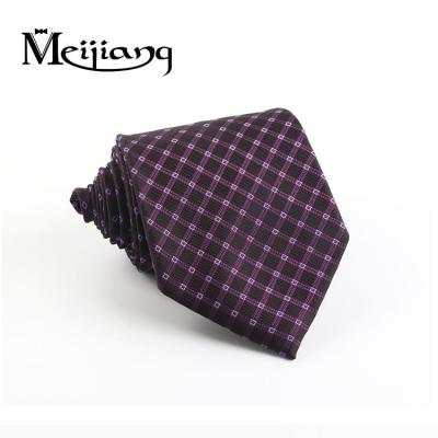 China New Fashion Design Mens Plaid Business Office Checked Woven Skinny Silk Tie Good By Price for sale