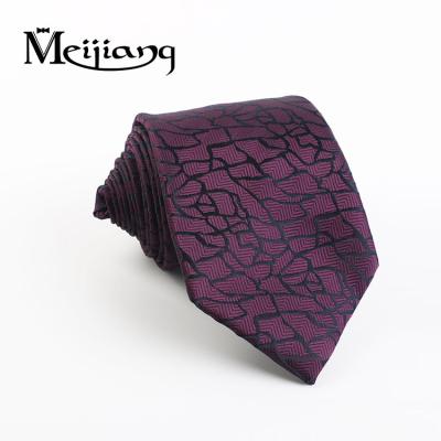 China Jacquard good prices purplel classic high quality formal woven tie for sale