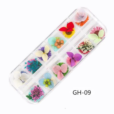 China DIY 3D Dried Flower Nail Decoration Real Natural Dry Flower DIY Nail Art UV Gel Polish Manicure Decals Jewelry for sale