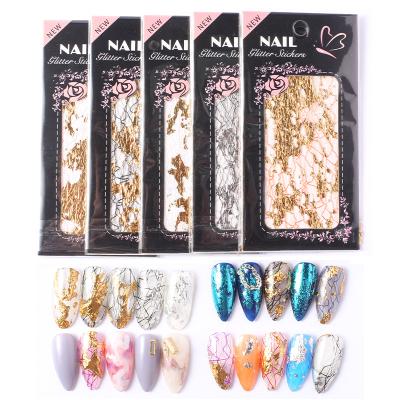 China A New Thinner Nail Art Decoration Foil Metallic Transfer Sticker Art Nail Decals For Gold and Sliver Nail Art for sale