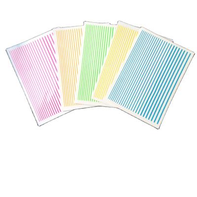 China Newest Neon Nail Art Sticker Colorful Thinner Straight Line Nail Decal Nail Art Accessories 5 Pcs/Set for sale