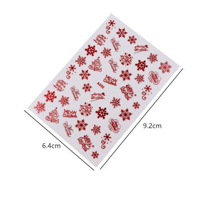 China Thinner 9 Pcs Santa Adhesive Flame Sticker Red Gold Manicure / Elk Art Christmas Slider Wraps Snowflake Set 3D Nail Nails Designs for sale