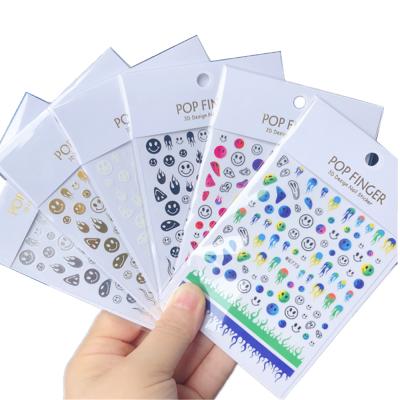 China Wholesale Nail Art Wraps Flame Designed Nail Art Decoration Sticker Nail Thinner Smile Supplier for sale