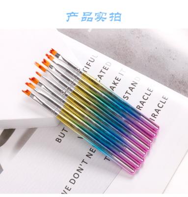 China Nail Crystal Pen Art Set Phototherapy Painting Brush Nail Art Brush Gradient Color Nail Rod for sale