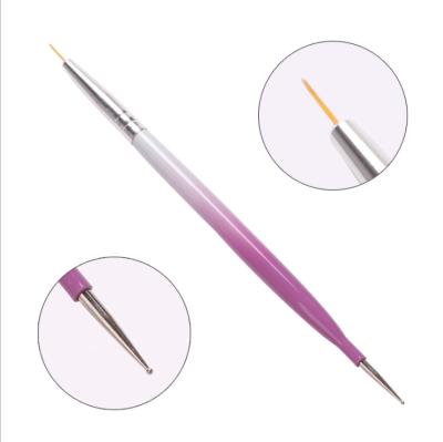 China Art Beauty 3pcs/set Nail Art Liner Painting Pen 3D Nail Tips Acrylic UV Kit Rainbow Metal Handle Manicure Drawing Gel Brushes DIY Tool for sale