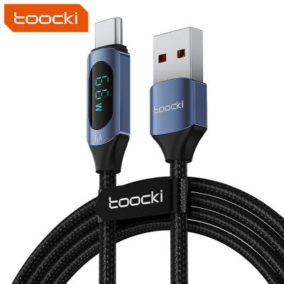 China MP3/MP4 Player Toocki 66W High Current 6A Charging Fast Type Nylon Braided Type Digital Design USB-C USB-C Charger Cable for sale