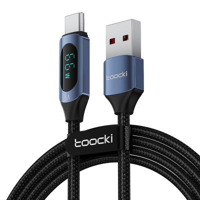 China Digital Display For Toocki Nylon Braided Cable Output Power Fast Charging Tipo c Type c Cable USB Data Cable With LED Digital Display for sale