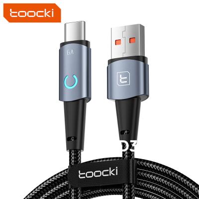 China New Trend Toocki 66W 6A Output Power USB LED Indicator to C Cable Fast Charge Cable 66 Watt USB Cable Fast Charging C C Data for sale