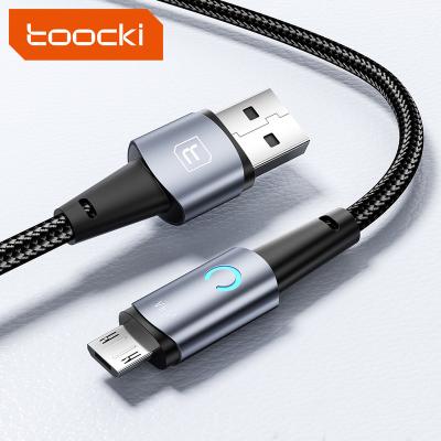 China Good Quality Output Power Toocki USB Cable 2.4A USB Charging Micro Micro Data Cable LED Indicator For Mobile Phone for sale