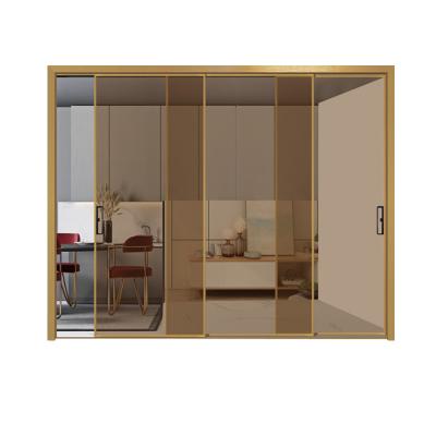 China Popular JIUYIXING Sound Insulation Design Factory Price Aluminum Sliding Glass Door With Tempered Insulation Glass for sale