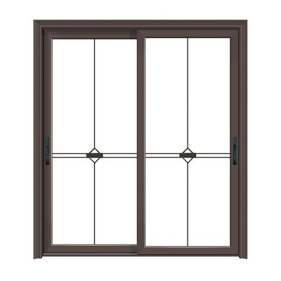 China Sound Insulation JIUYIXING simple design double tempered glass  high quality aluminum sliding glass door for balcony for sale