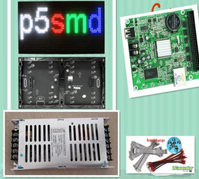 China Free Shipping DIY Indoor LED Display 18 Pcs P5 SMD Indoor Full Color Led Module (320*160mm)+RGB controller+power supply for sale