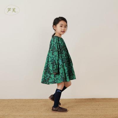 China Marc&janie LUFU French Viable Series Girls Autumn Lemna Minor Print Corduroy Spring Dress Babies Boutique Dress Dresses 221293 for sale