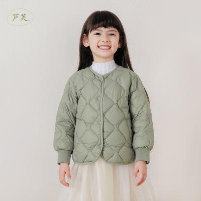 China Marc&janie LUFU Spring Waterproof French Series Girls Autumn Diamond Grid Ultra Light Down Contract Jacket 221797 for sale