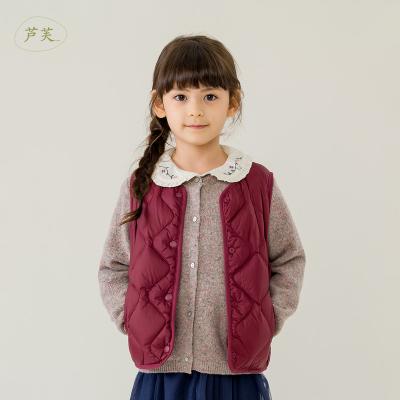 China Marc&janie LUFU Autumn Winter Diamond Lattice Ultra French Waterproof Series Girls Light Down Vest 221798 for sale