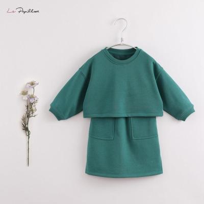 China Super comfortable 220193 Autumn Girls spring cotton sweatshirt from marc&janie LUFU French series washable set loose fashion sports suit for sale