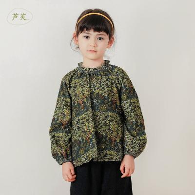 China marc&janie LUFU French Spring Viable Series Girls Corduroy Shirt Autumn Cotton Jungle Whisper Print Baby Toddler Girls Senior 221270 for sale