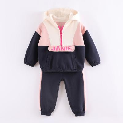 China Spring Washable 213281 Autumn Girls Cotton Splice Clothing Marc&janie Set Children's Cute Fashion Casual Sports Suit for sale