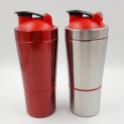 China 304 Stainless Steel Sport Shaker Bottle Sustainable Powder Protein Shaker Water Bottle With Scale for sale