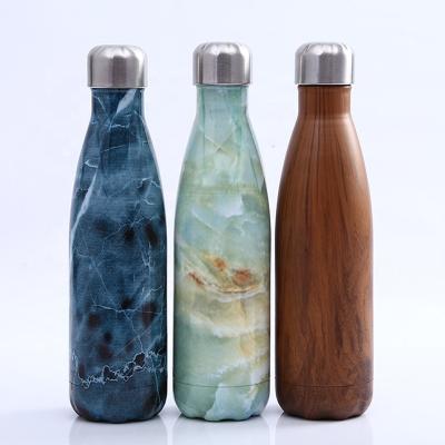 China Sustainable Cola Shaped Reusable Water Bottles Travel Sport Cup With Lid Stainless Steel Double Wall Vacuum Insulated Flask for sale