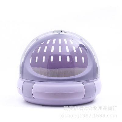 China Breathable Transparent Cover Air Pet Box Dog Cat Transport Cage Factory Direct Plastic Air Cage Pet House With Plush Bed for sale