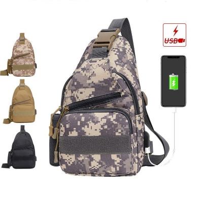 China Laulyjoey Small Trunk Bags Durable Military Phone Purse Bag Camouflage Printing With USB Charging Port Bottle Holder Messenger Bag Free Sample for sale