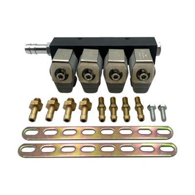 China safety cng lpg fuel 4 cyl injector rail with clips and fixing screws standard size for sale