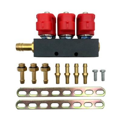 China Red Lpg Gas 3 CYL Standard 3 Ohm Coil Common Rail Injector Kits Size for sale