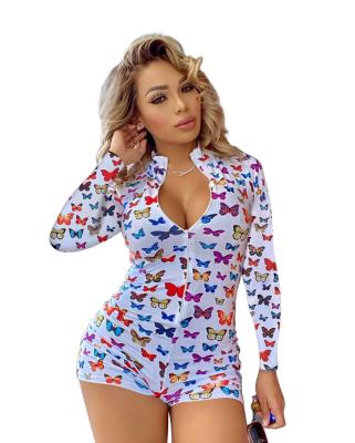 China QUICK DRY milk silk women plus size jumpsuit with zipper,plus size sleep wear for ladies,one piece zipper pajamas for women for sale