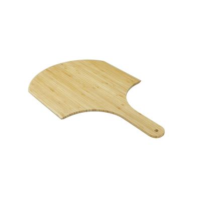 China Sustainable Custom Eco Friendly Natural Bamboo Pizza Skin Cutting Board With Handle for sale