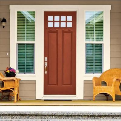 China Waterproof wooden single door designs wooden double door for apartment exterior solid wood double door for sale