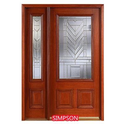 China Front frames and weatherproof exterior front store doors surround single front wooden door for sale