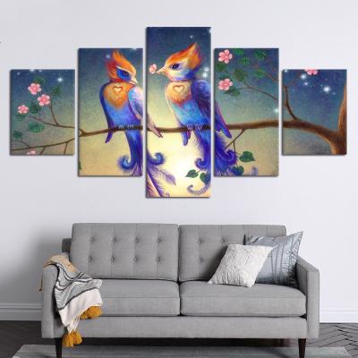 China Waterproof+ECO-Friendly High Resolution Wall Art Canvas Printing Lovely Parrot Birds Printing for sale