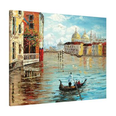 China Classical Hand Painted Venice Tower Castle Landscape Oil Painting for sale