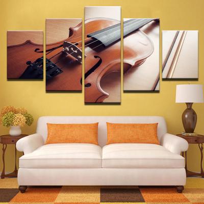 China Abstract Musical Instrument Guitar Canvas Oil Painting For Modern Living Room Home Hotel Cafe Wall Decoration for sale