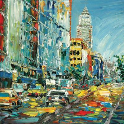 China Abstract Knife Texture Landscape Cityscape Canvas Oil Painting For Modern Living Room Home Hotel Cafe Wall Decoration for sale