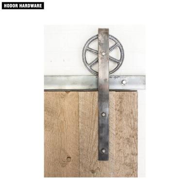 China HODOR FT19 Decoration Wooden Sliding Door Accessories With Metal Wheel Raw Steel Color for sale