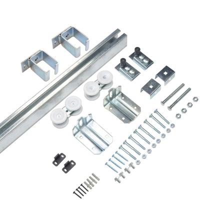 China HODOR BT01 decoration sliding door track cover with hardware galvanized silver steel for single door ceiling mount for sale