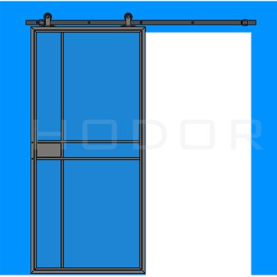 China HODOR SG25 Exterior Decoration Iron Glass Doors With One Piece Full Steel Framed Sliding for sale