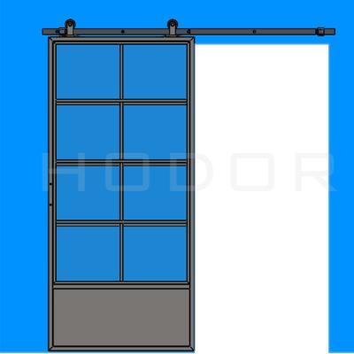 China HODOR SG23 Decoration Tempered Glass Door Accessories with 8 Grids and 1 Steel Board Sliding Hardware for sale