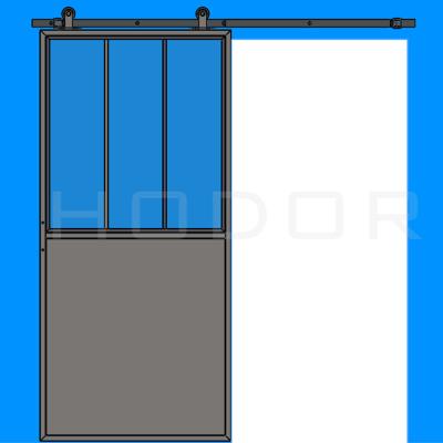 China Decoration HODOR SG17 Glass Door Accessories With 3 Grids 1 Steel Glass Board Sliding for sale