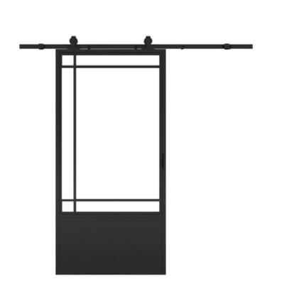 China HODOR HG24 Decoration Swing Mechanism for Glass Door with French Style Black Steel Frame for sale