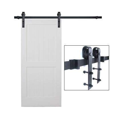 China Decoration Hodor Roller Design System Hardware Wood Barn Door With Hanging Wheel Sliding Track for sale