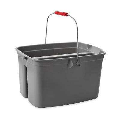 China Pail Plastic Bucket Commercial Product-GREY and double viable to clean, easy to carry, 19 quart for sale