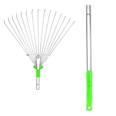 China Telescopic Aluminum Pole Aluminum Garden Rake for sale