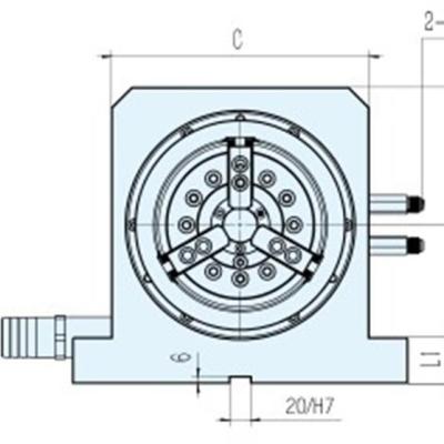 China Rack type anti-rust, clamp pneumatic and hydraulic rotary chuck seat, the end is equipped with synchronous pulley for sale